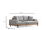 Atelier Del Sofa Eti Oak 3 Seater - Gris